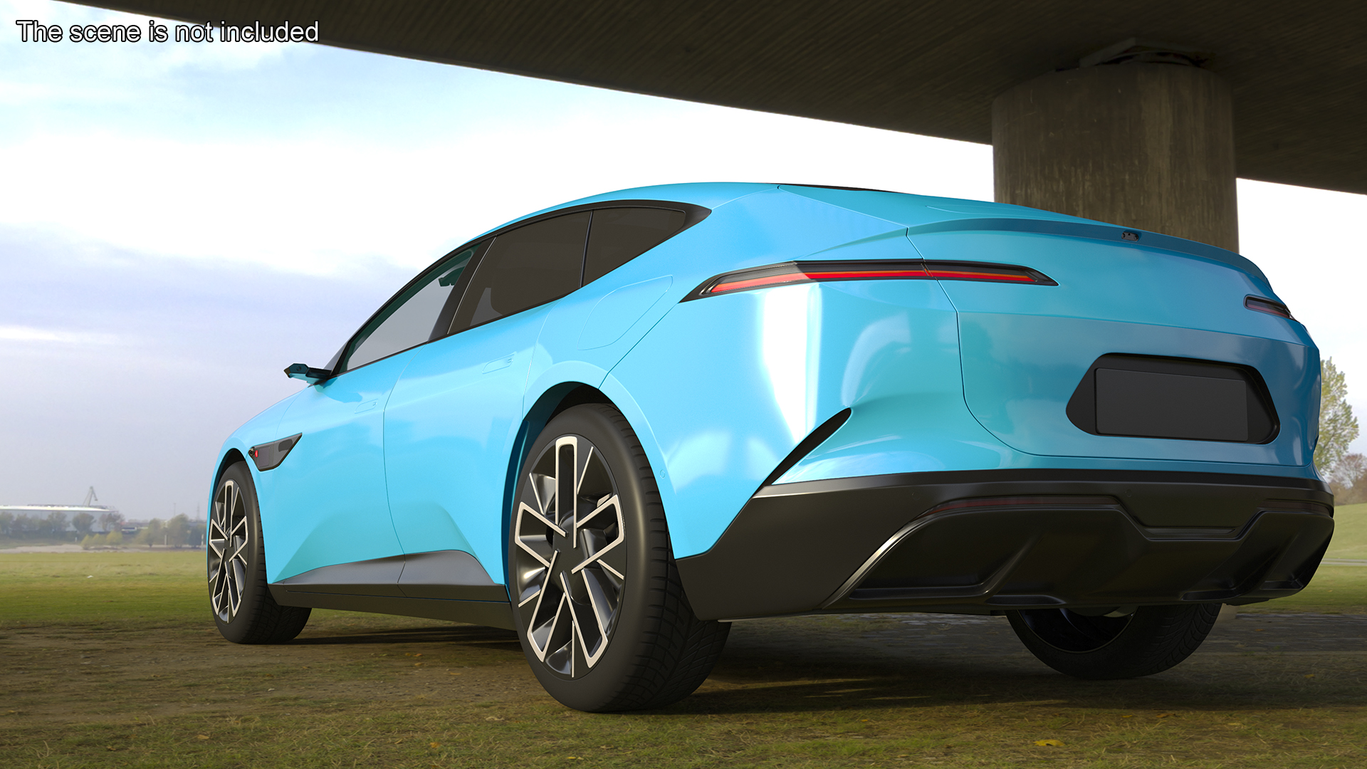 3D model Generic Luxury Electric Sedan Blue Color