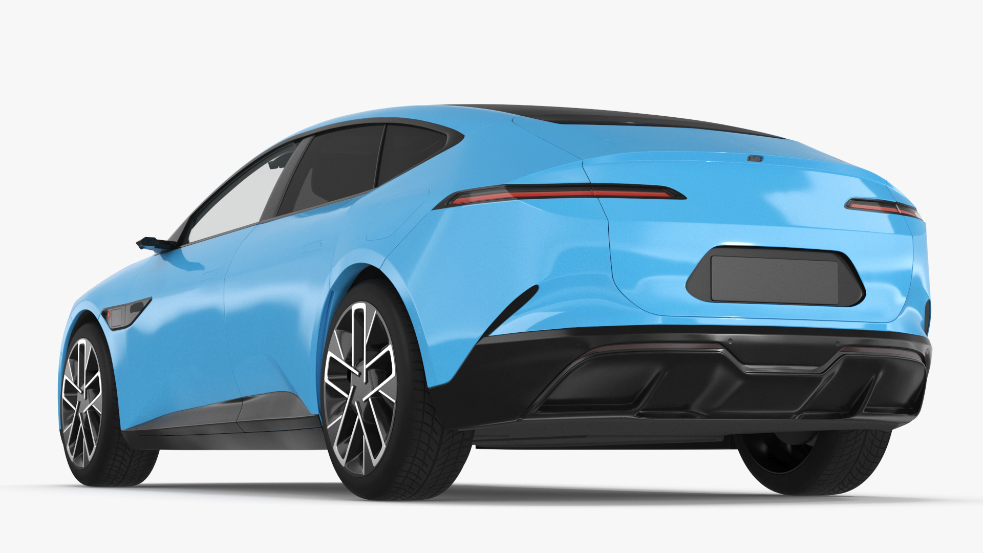 3D model Generic Luxury Electric Sedan Blue Color