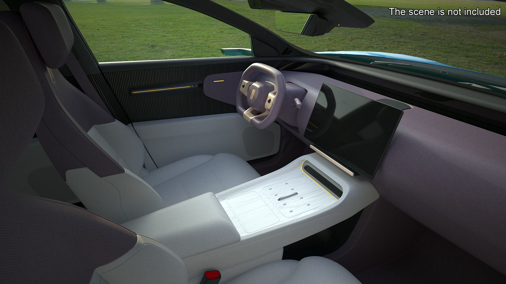 3D model Generic Luxury Electric Sedan Blue Color