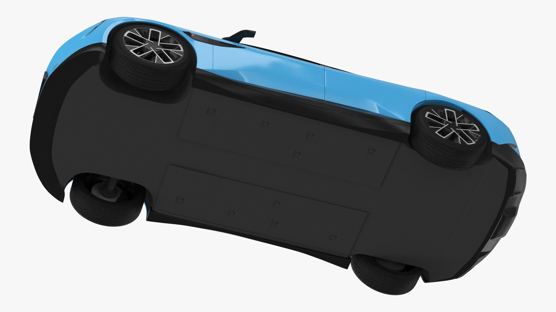 3D model Generic Luxury Electric Sedan Blue Color
