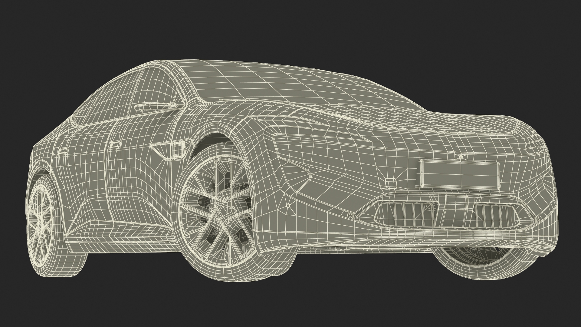 3D model Generic Luxury Electric Sedan Blue Color