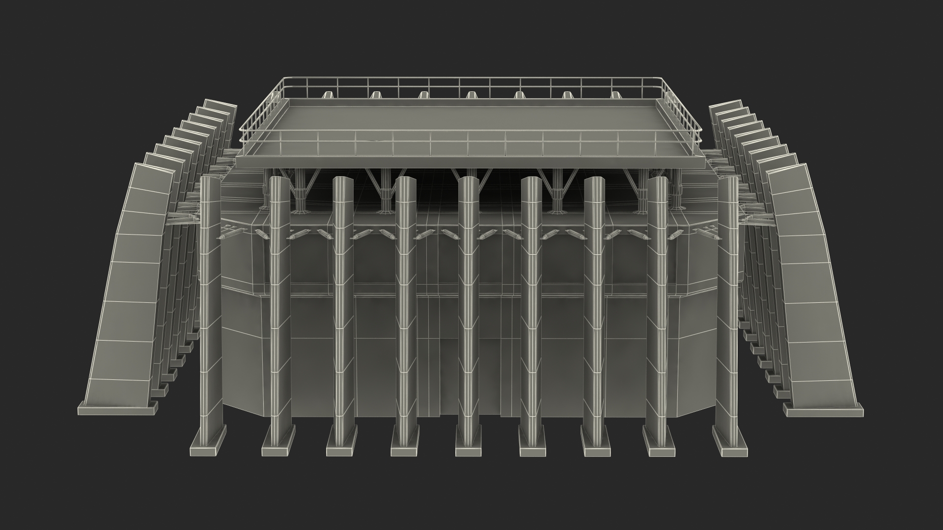 3D model Helicopter Parking Landing Platform