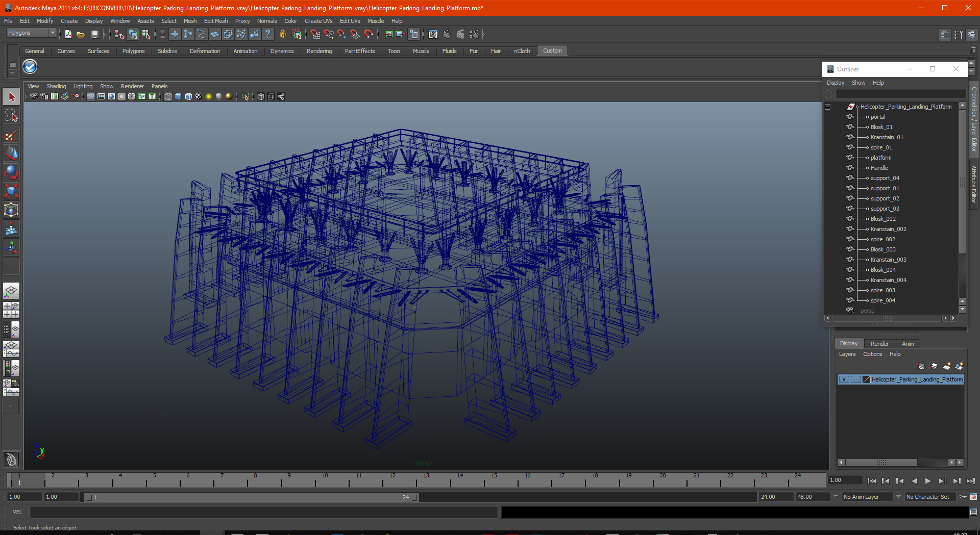 3D model Helicopter Parking Landing Platform