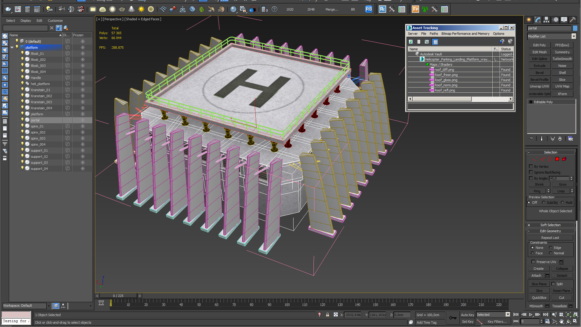 3D model Helicopter Parking Landing Platform