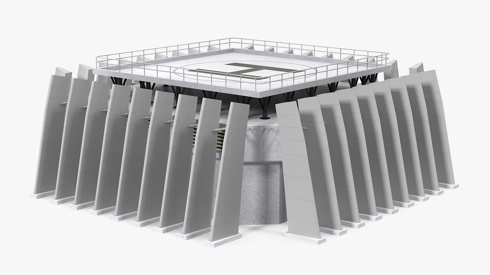 3D model Helicopter Parking Landing Platform