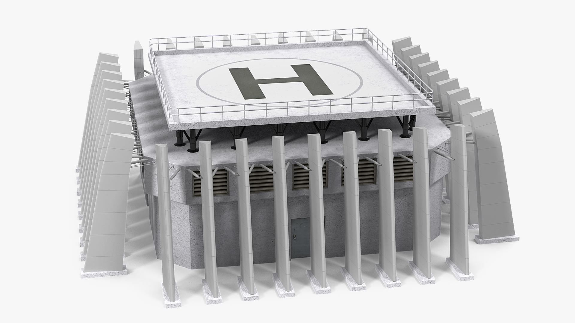 3D model Helicopter Parking Landing Platform