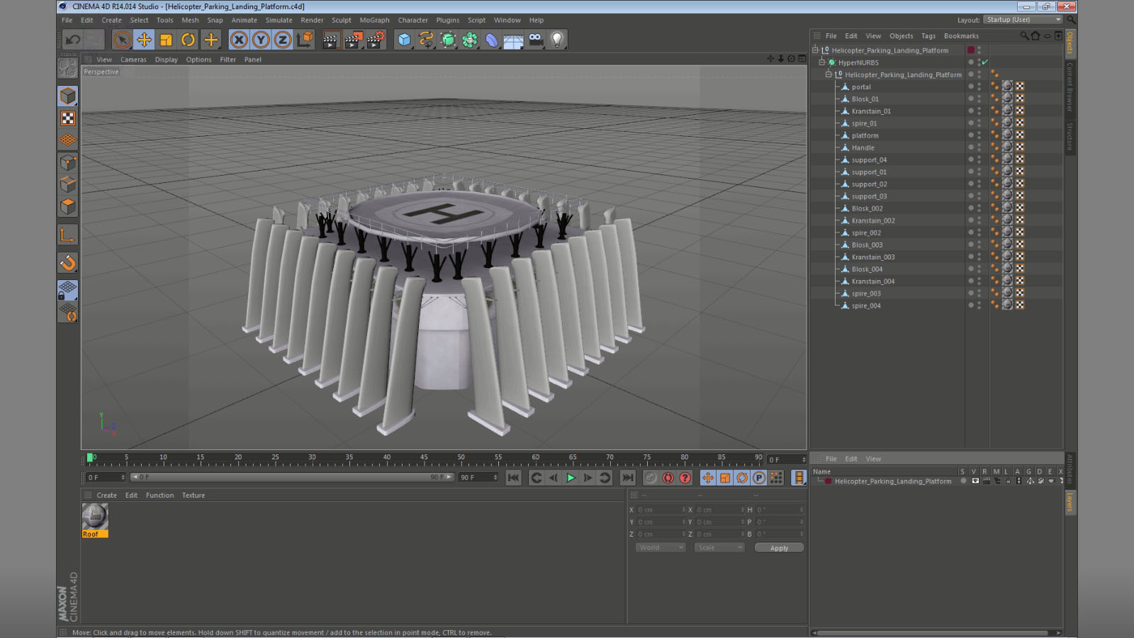 3D model Helicopter Parking Landing Platform