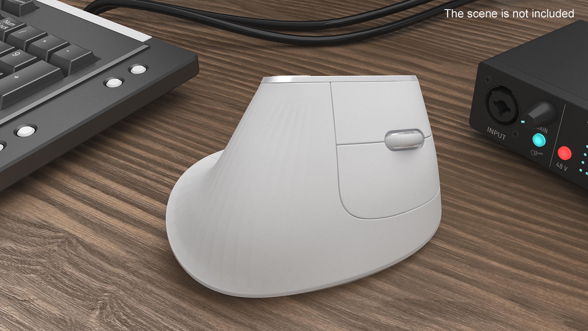 Wireless Mouse Vertical White 3D model
