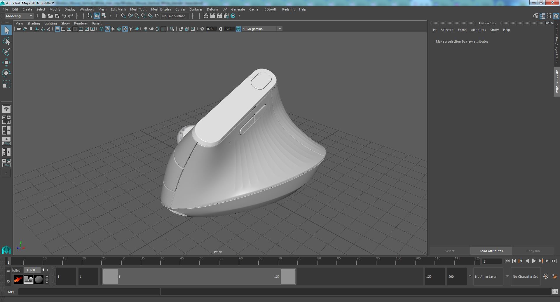 Wireless Mouse Vertical White 3D model