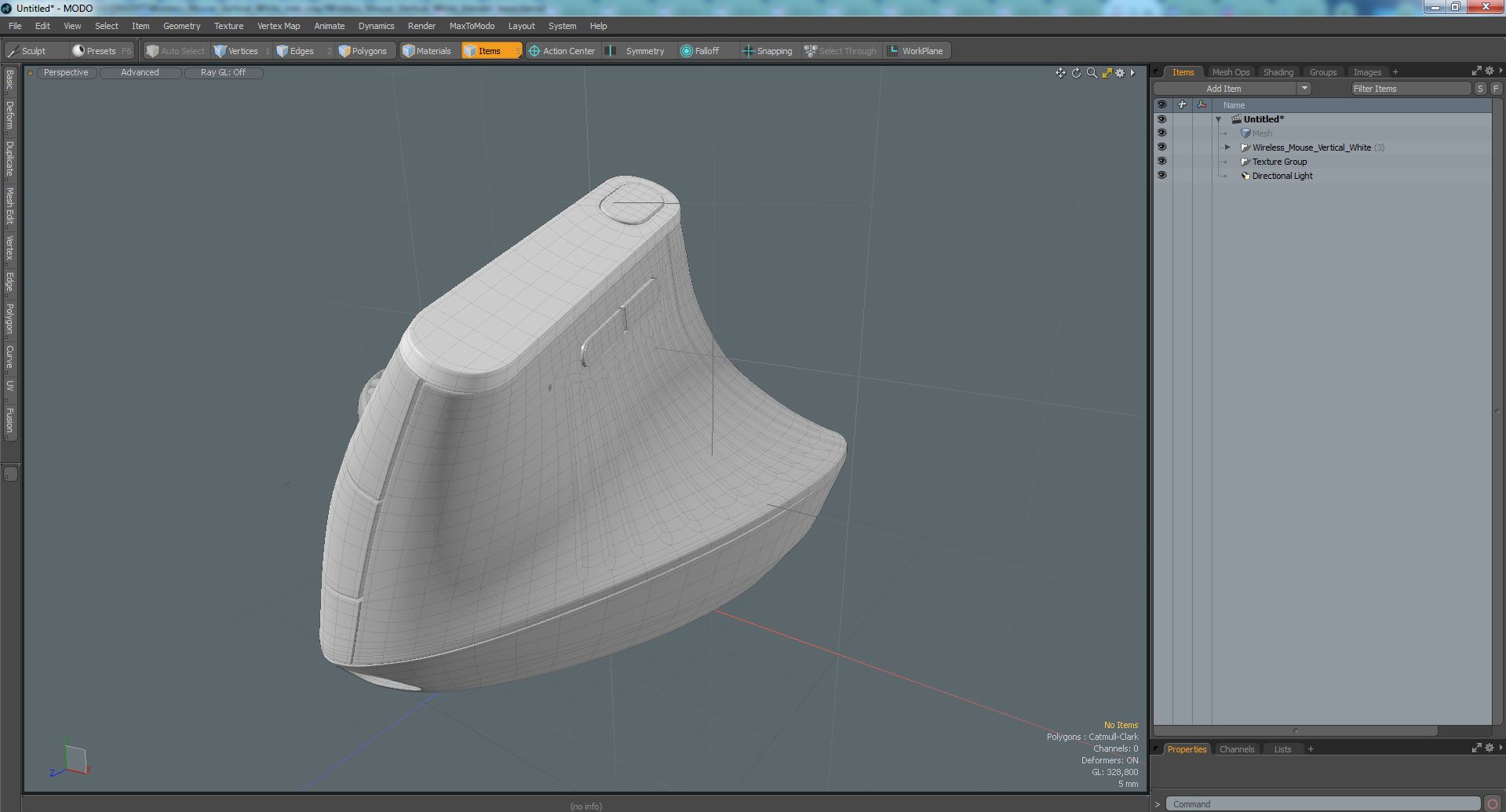 Wireless Mouse Vertical White 3D model