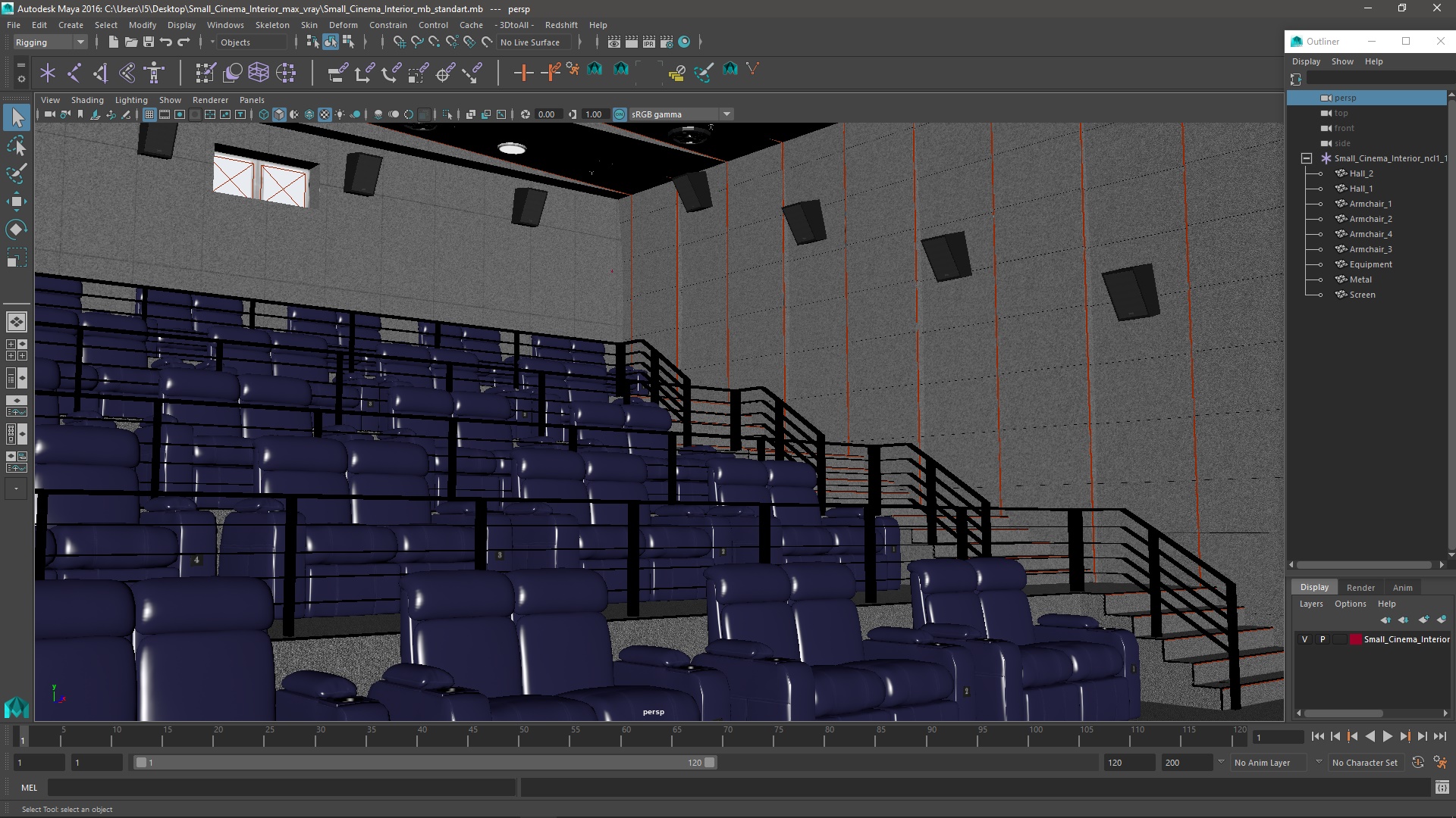 3D Small Cinema Interior