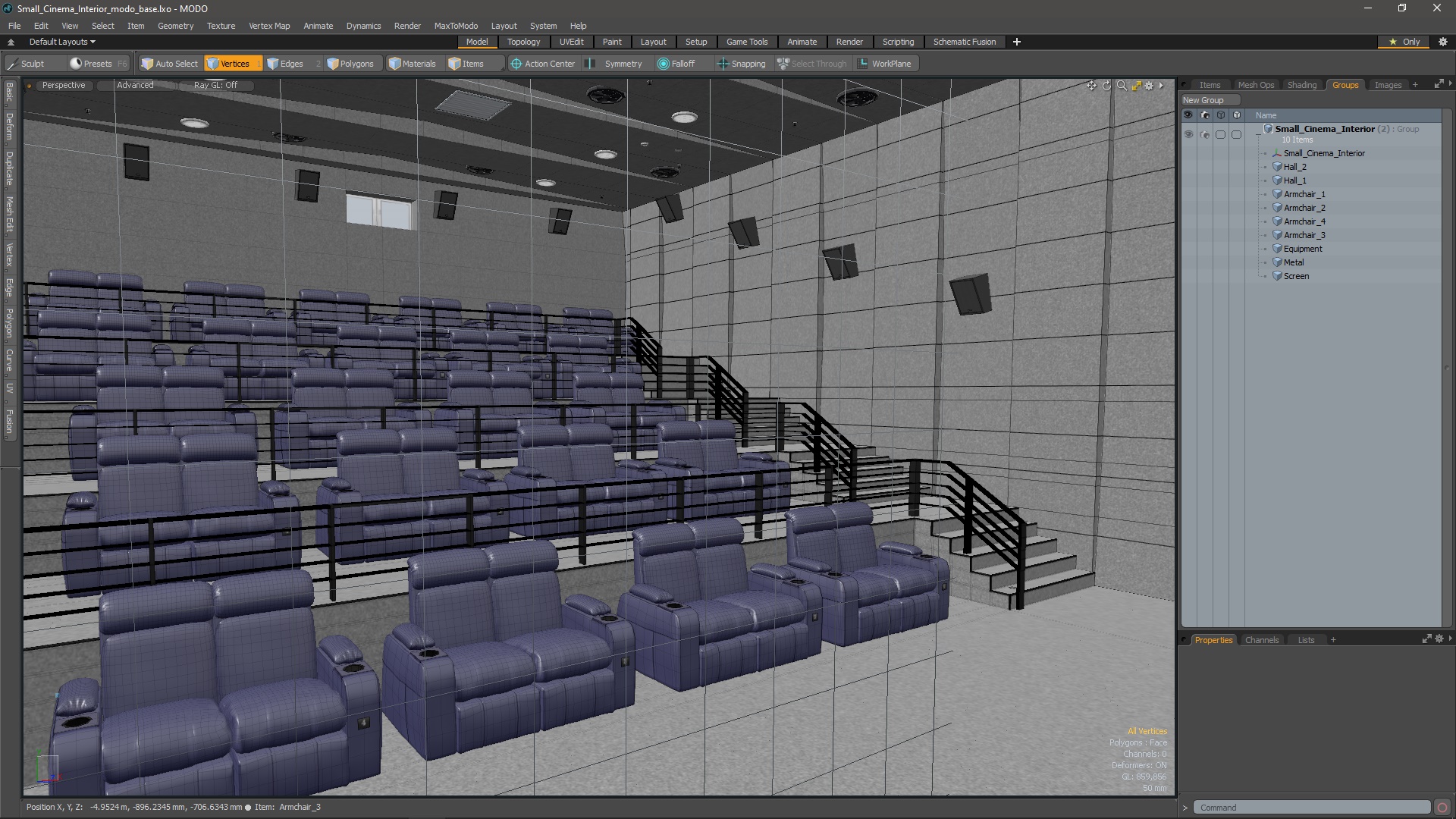 3D Small Cinema Interior