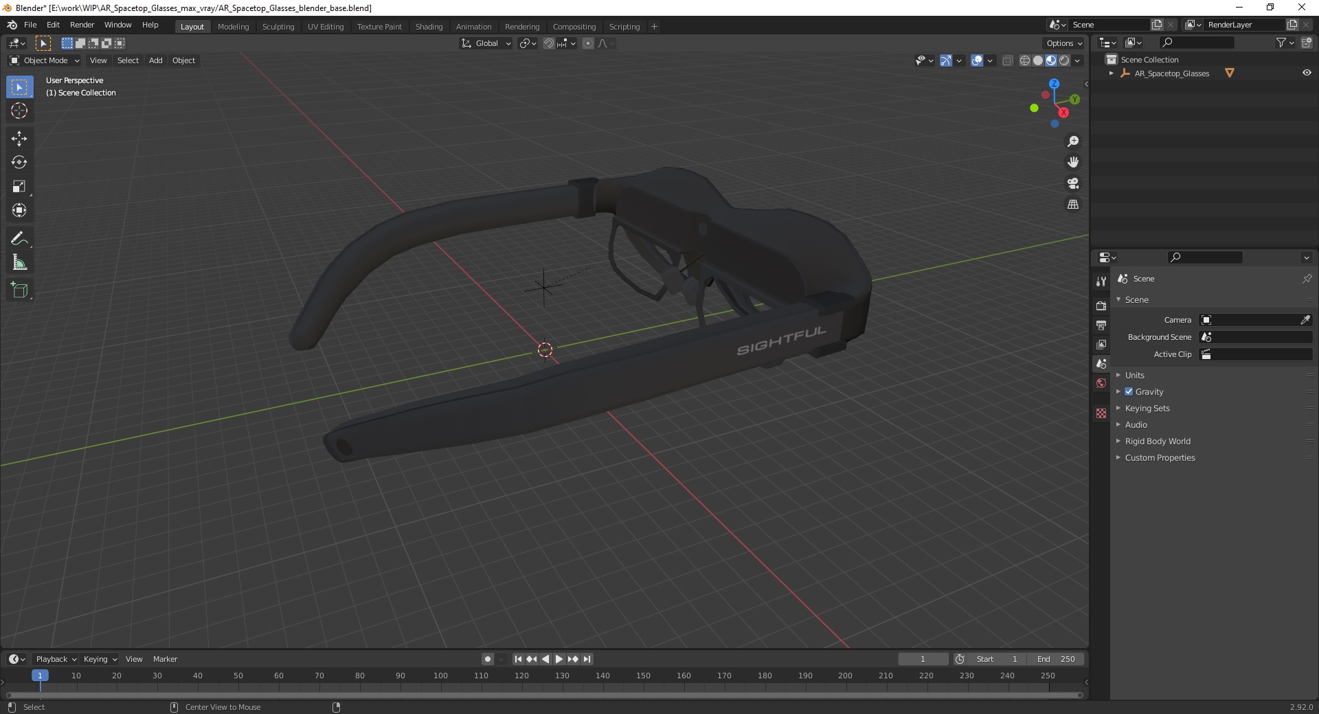 AR Spacetop Glasses 3D model