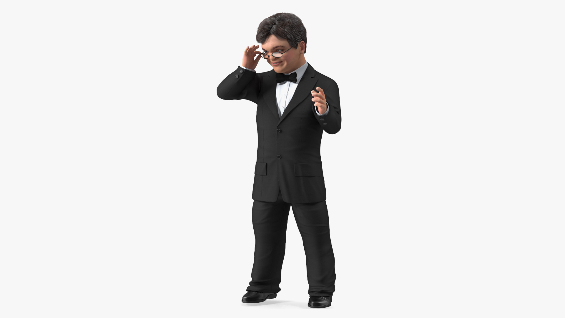 3D model Character Dwarf Man Wearing Formal Suit Rigged for Maya