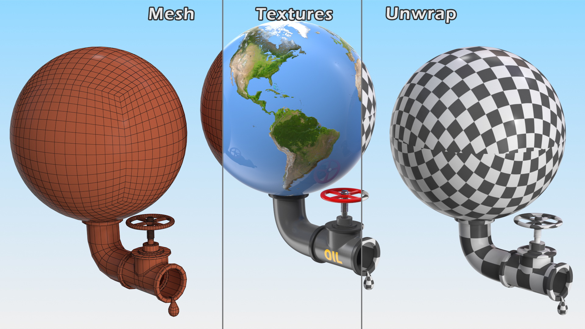 3D Earth Stylized Oil Tube model