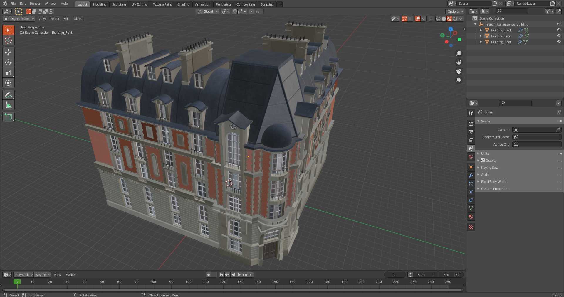 French Renaissance Building 3D
