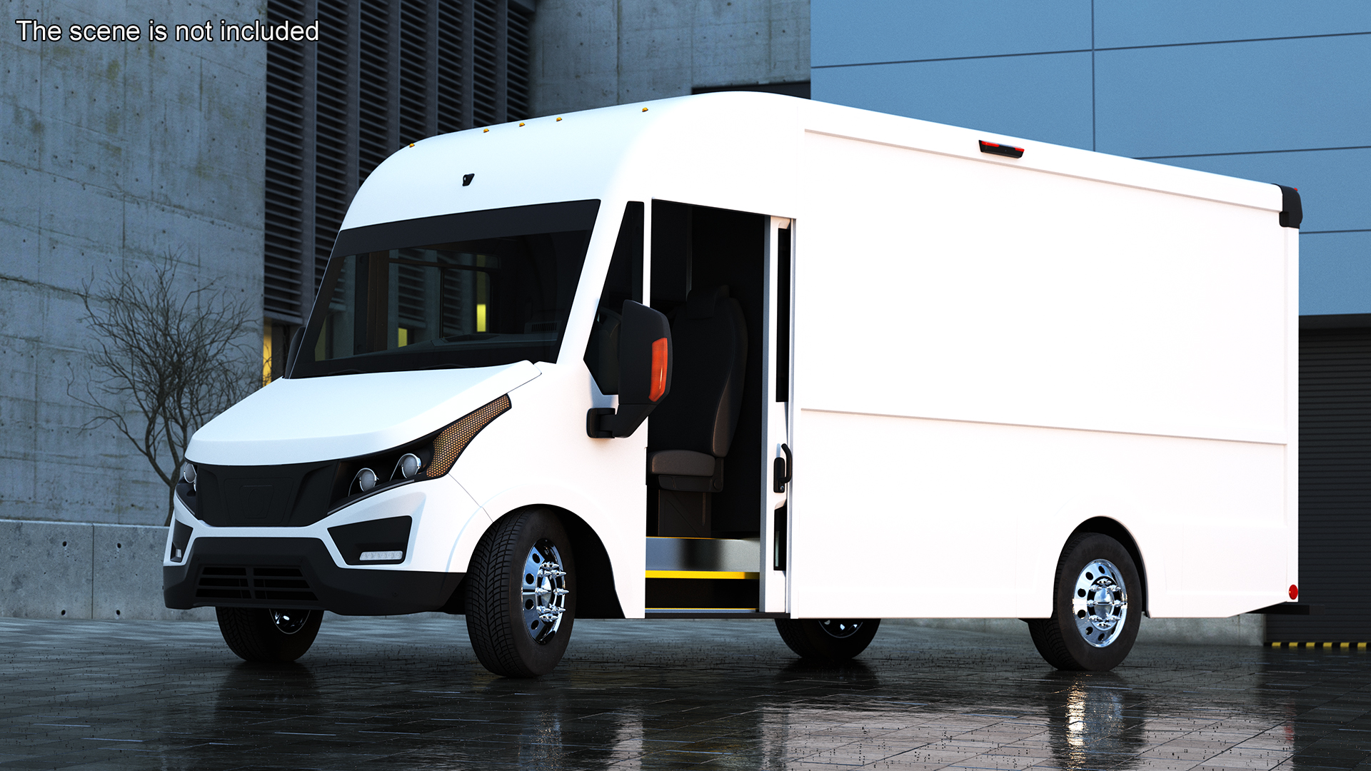 3D Urban Delivery Truck Rigged for Cinema 4D