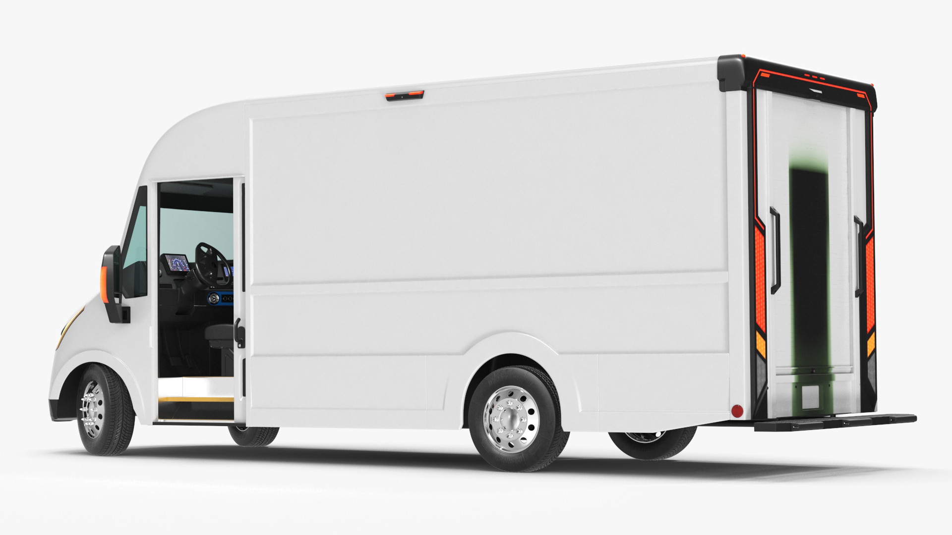 3D Urban Delivery Truck Rigged for Cinema 4D