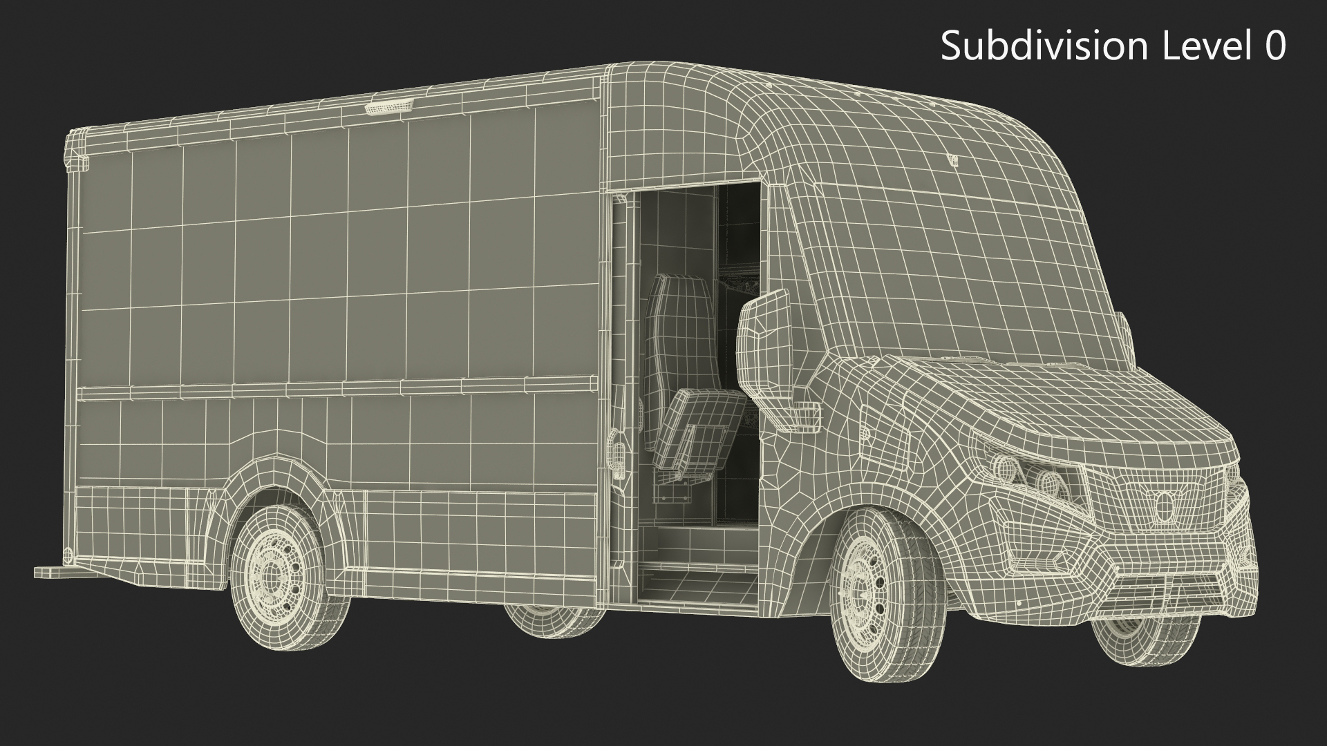 3D Urban Delivery Truck Rigged for Cinema 4D