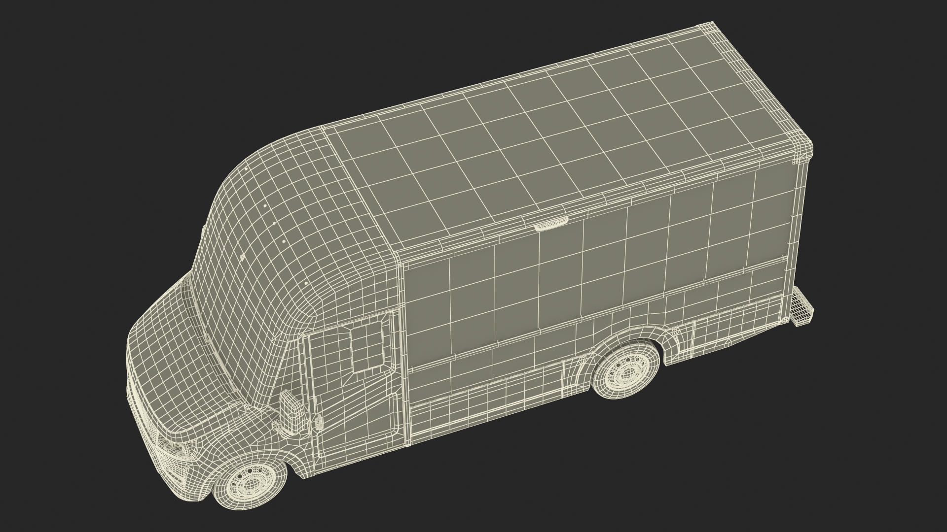 3D Urban Delivery Truck Rigged for Cinema 4D