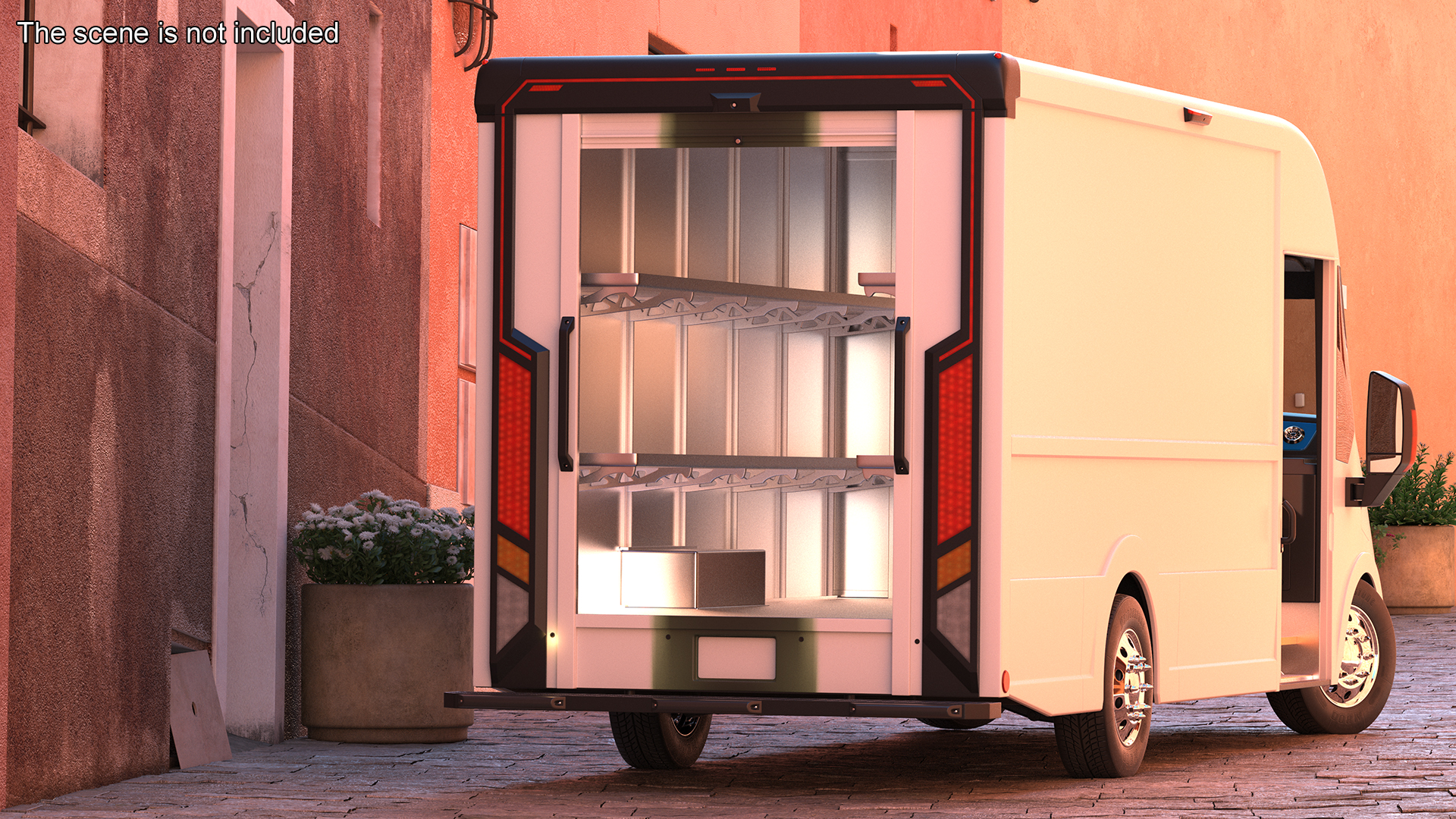 3D Urban Delivery Truck Rigged for Cinema 4D
