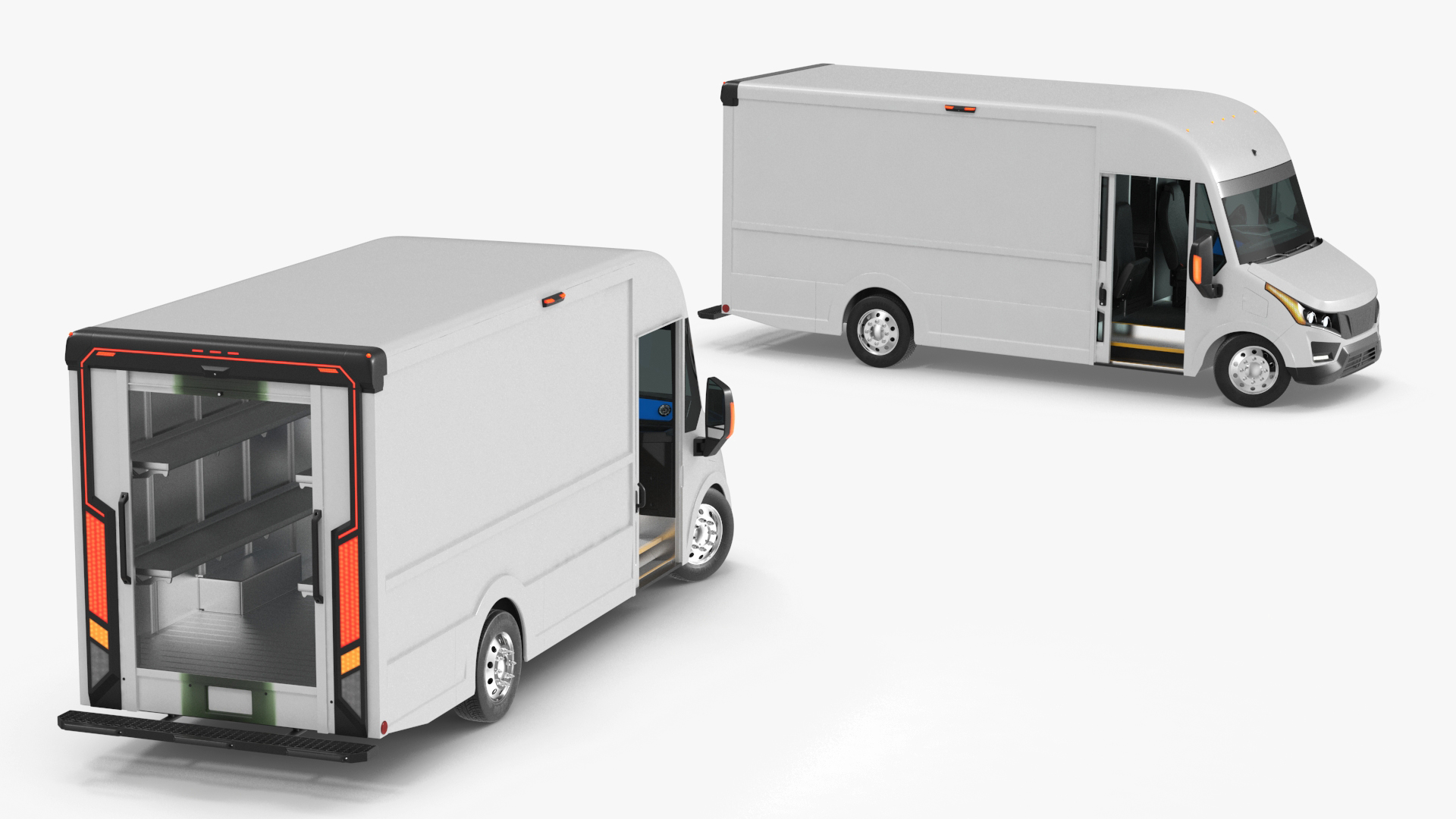 3D Urban Delivery Truck Rigged for Cinema 4D
