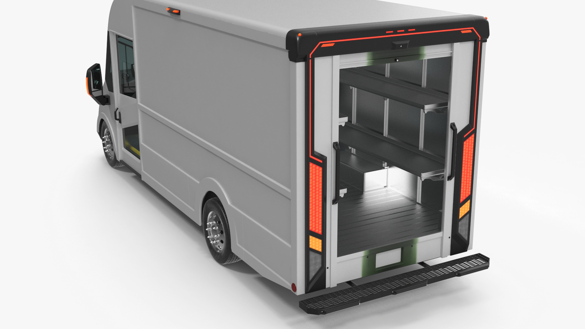 3D Urban Delivery Truck Rigged for Cinema 4D