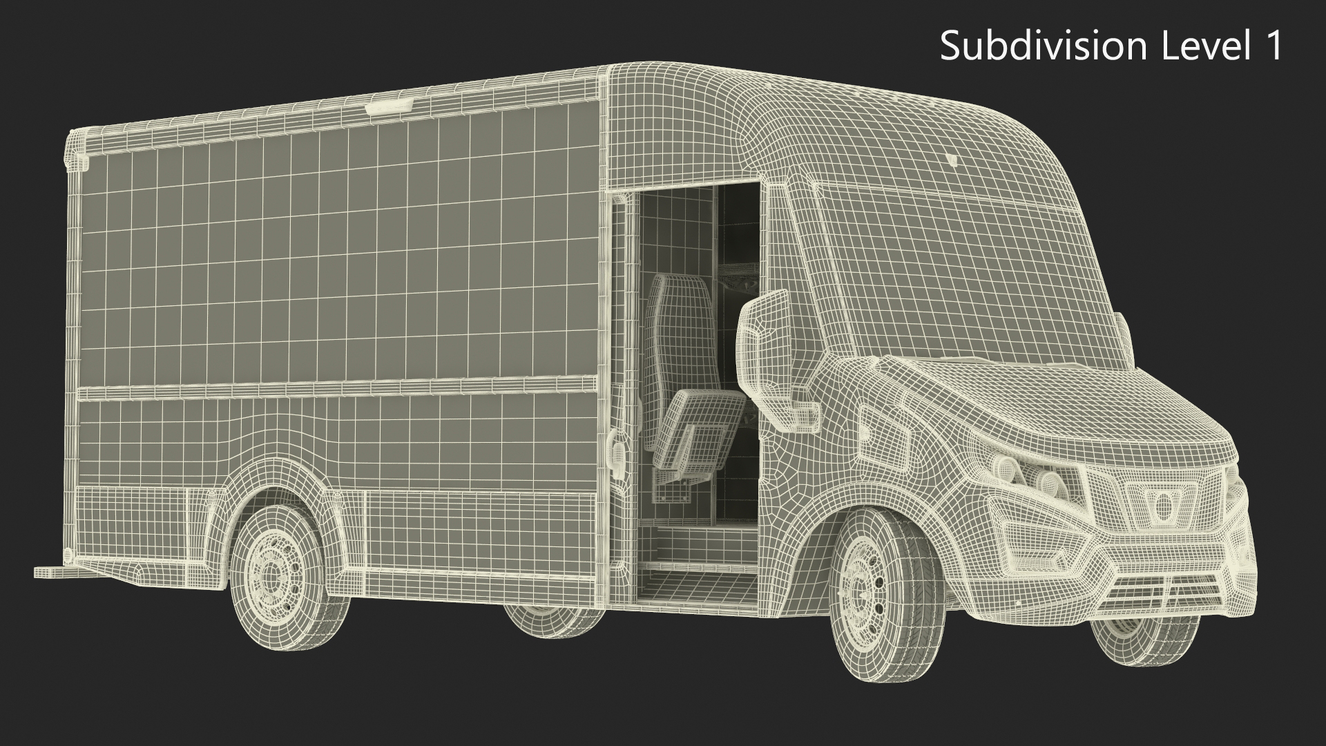 3D Urban Delivery Truck Rigged for Cinema 4D