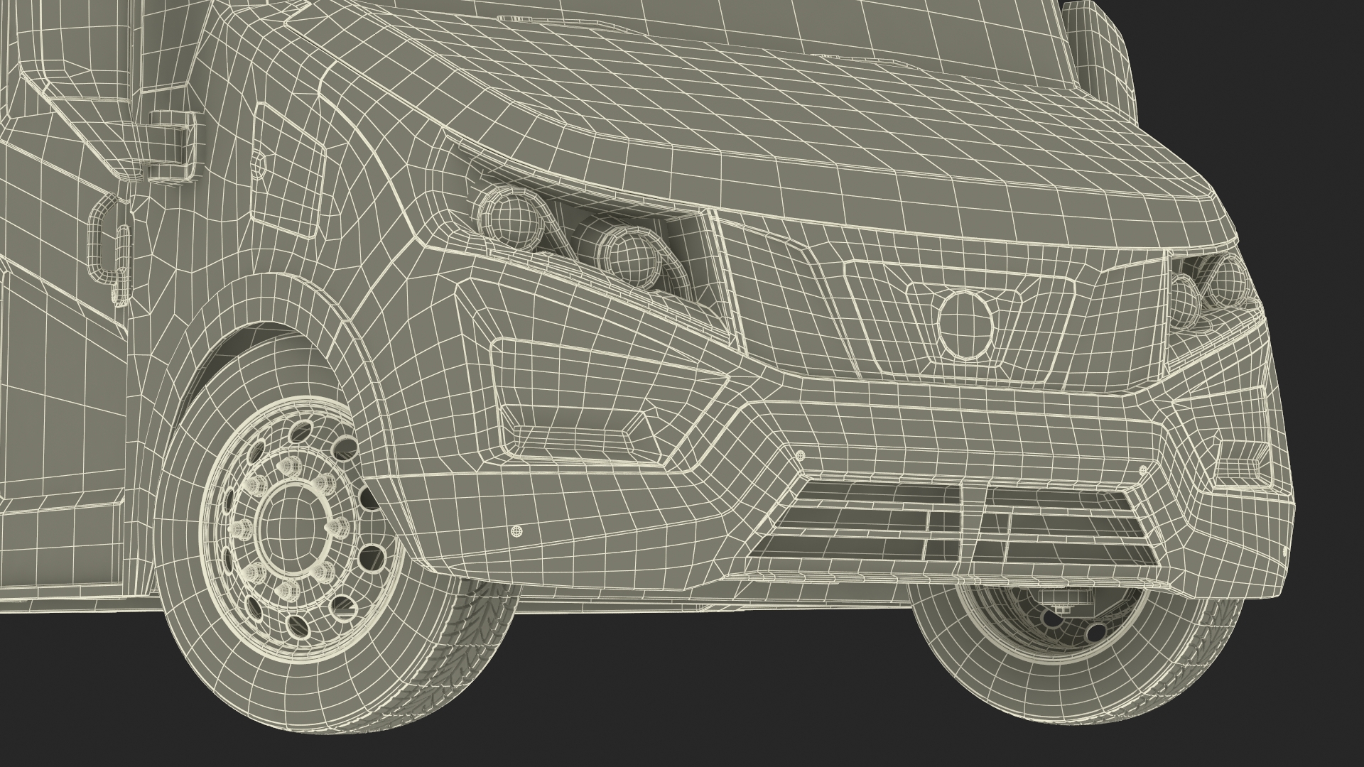 3D Urban Delivery Truck Rigged for Cinema 4D