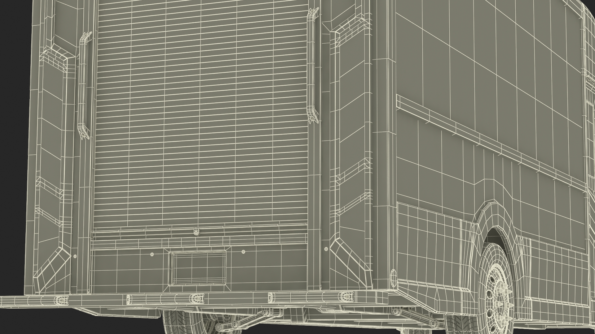 3D Urban Delivery Truck Rigged for Cinema 4D