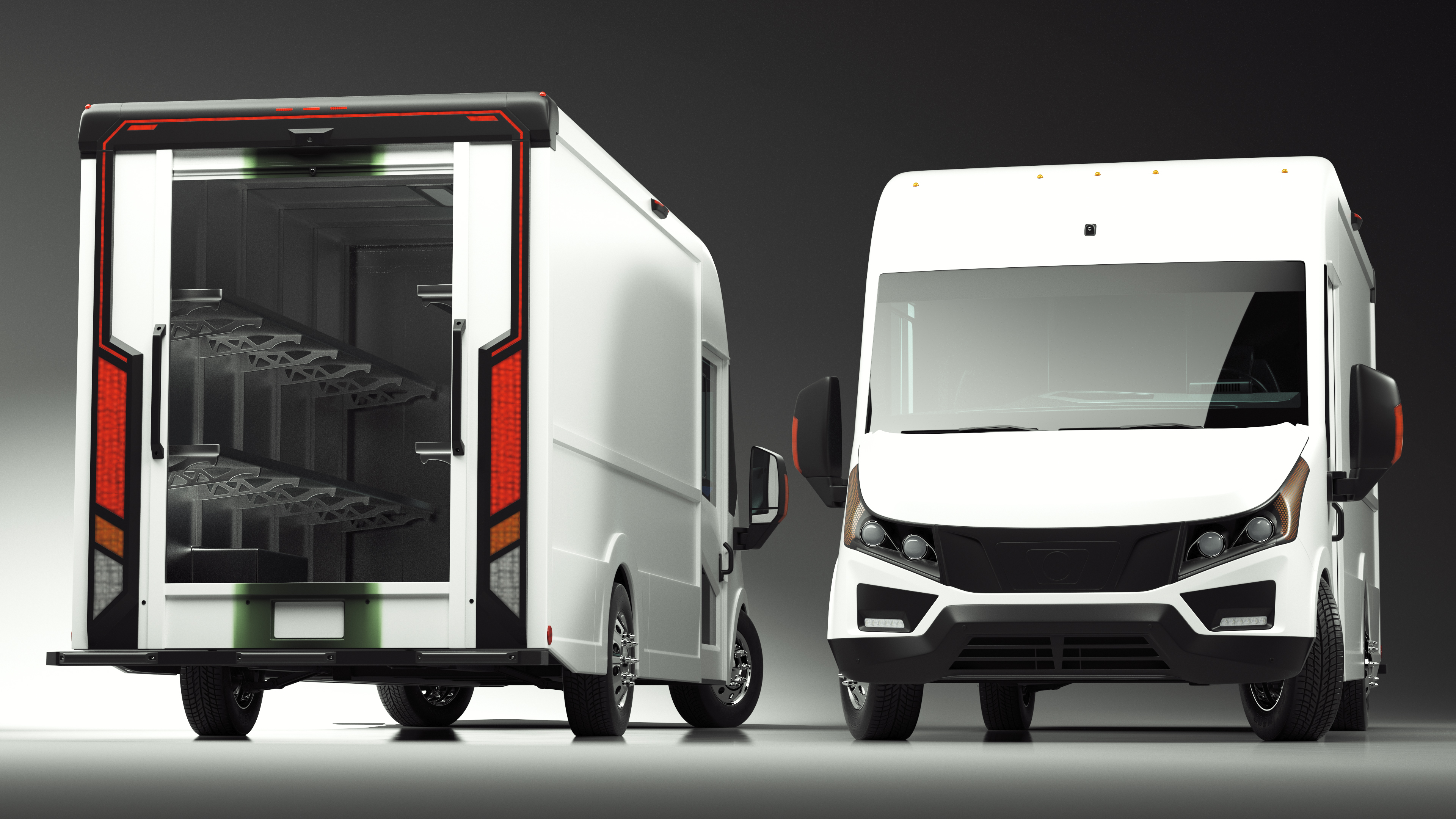 3D Urban Delivery Truck Rigged for Cinema 4D