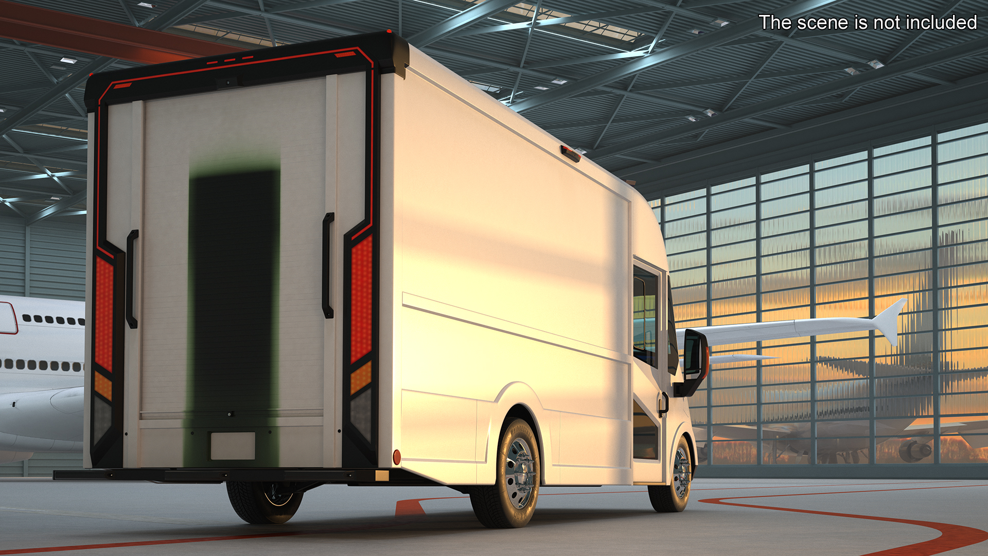 3D Urban Delivery Truck Rigged for Cinema 4D