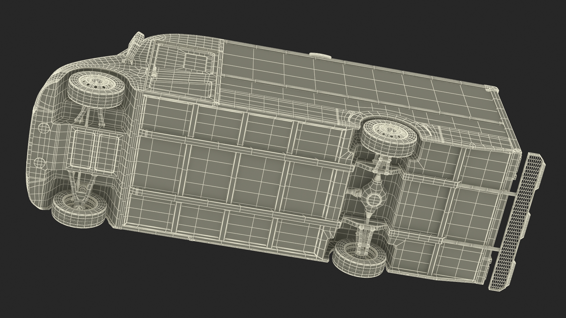 3D Urban Delivery Truck Rigged for Cinema 4D
