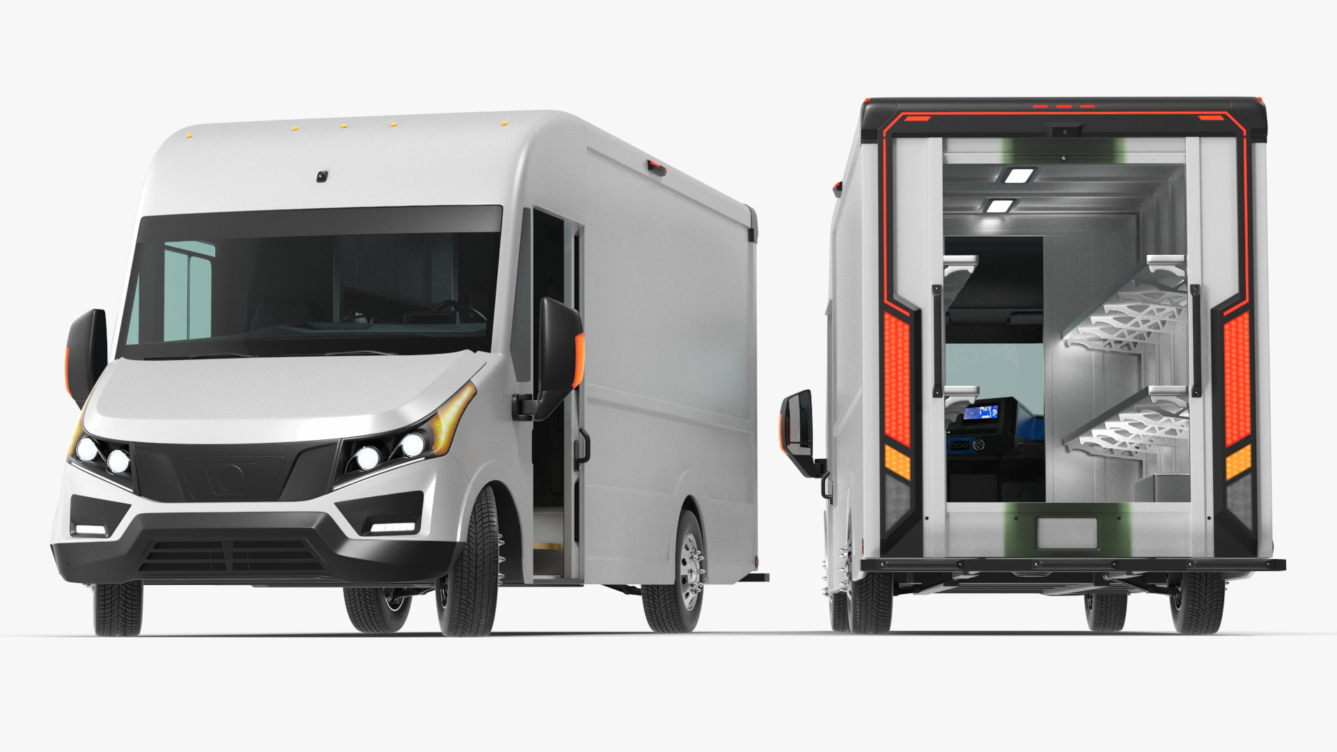 3D Urban Delivery Truck Rigged for Cinema 4D