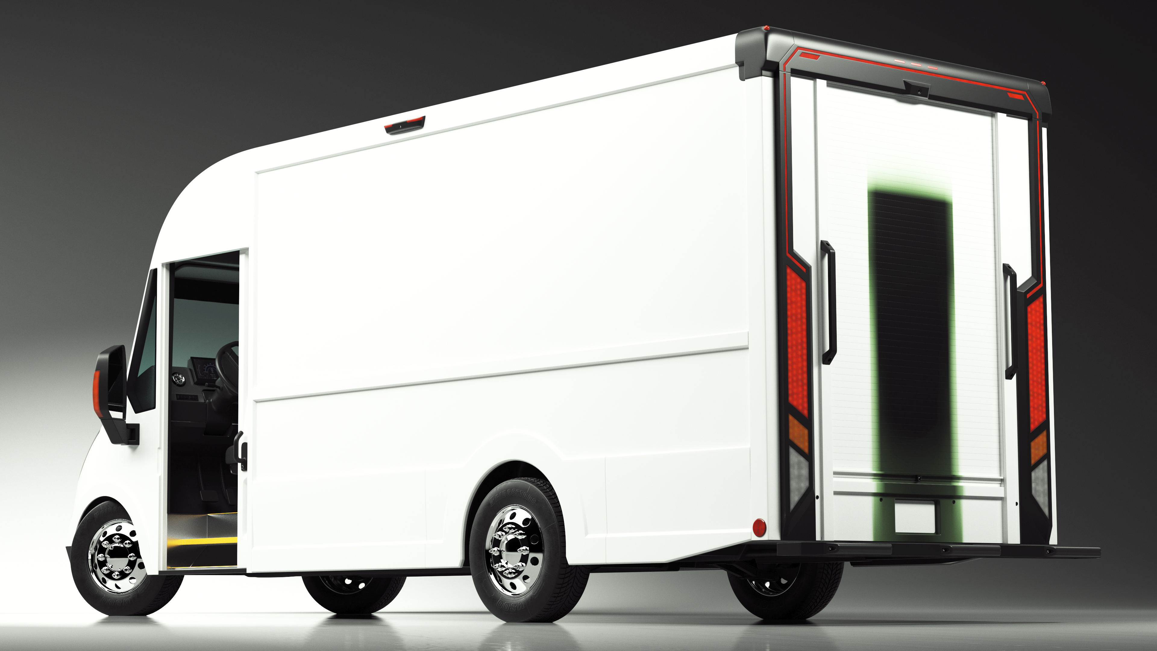 3D Urban Delivery Truck Rigged for Cinema 4D