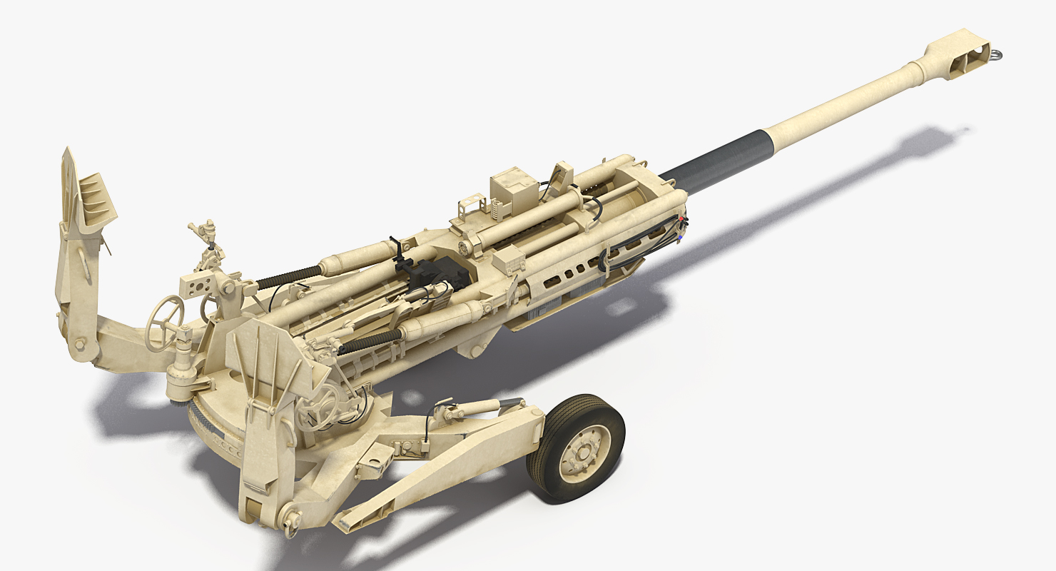 155mm M777 Howitzer Desert Towing Position 3D