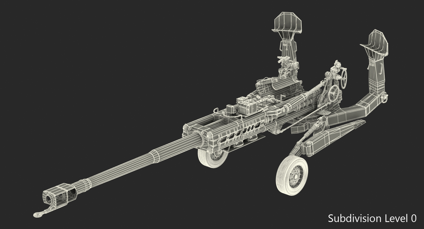 155mm M777 Howitzer Desert Towing Position 3D