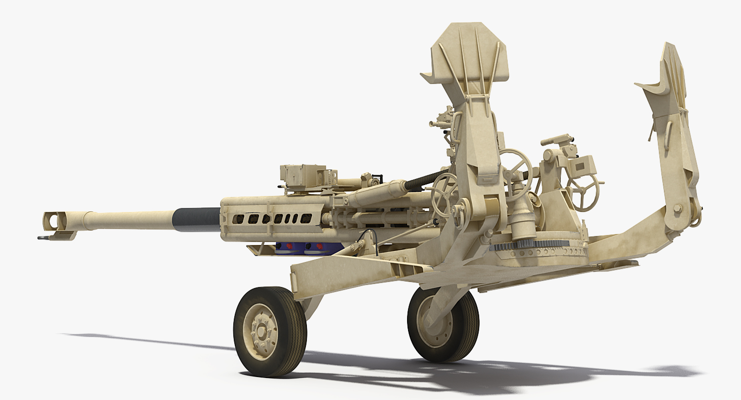 155mm M777 Howitzer Desert Towing Position 3D