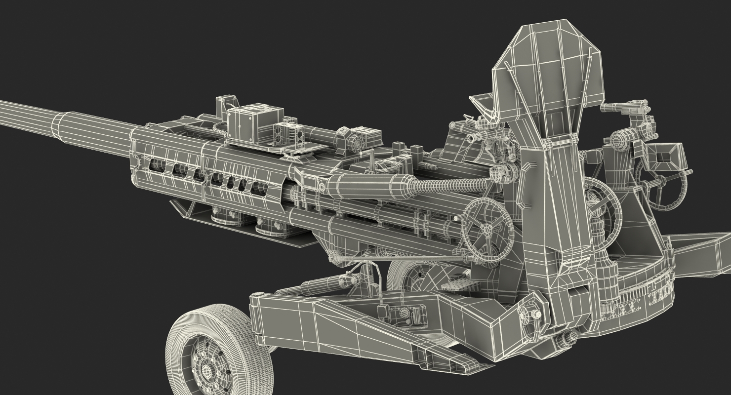155mm M777 Howitzer Desert Towing Position 3D
