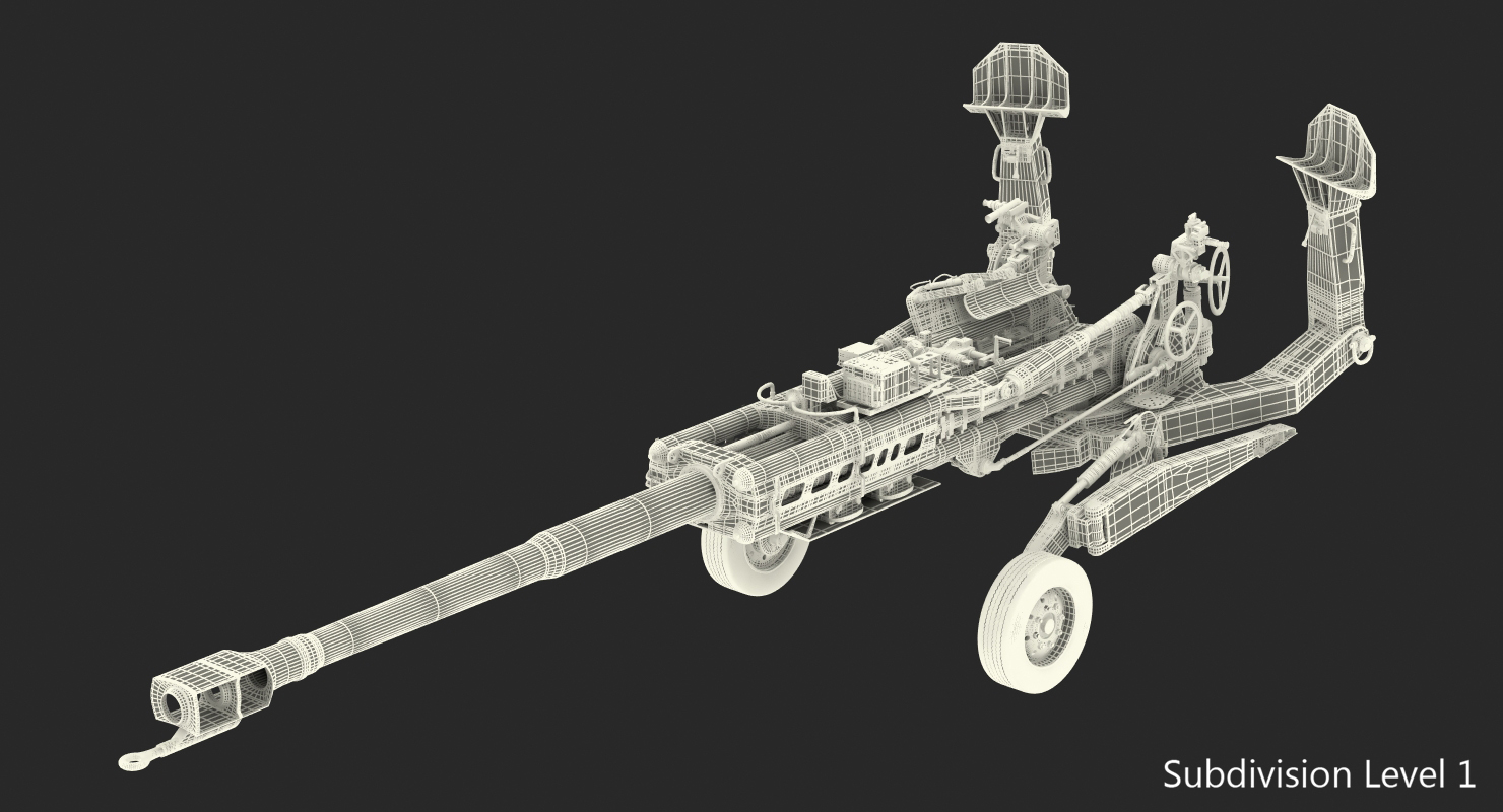 155mm M777 Howitzer Desert Towing Position 3D