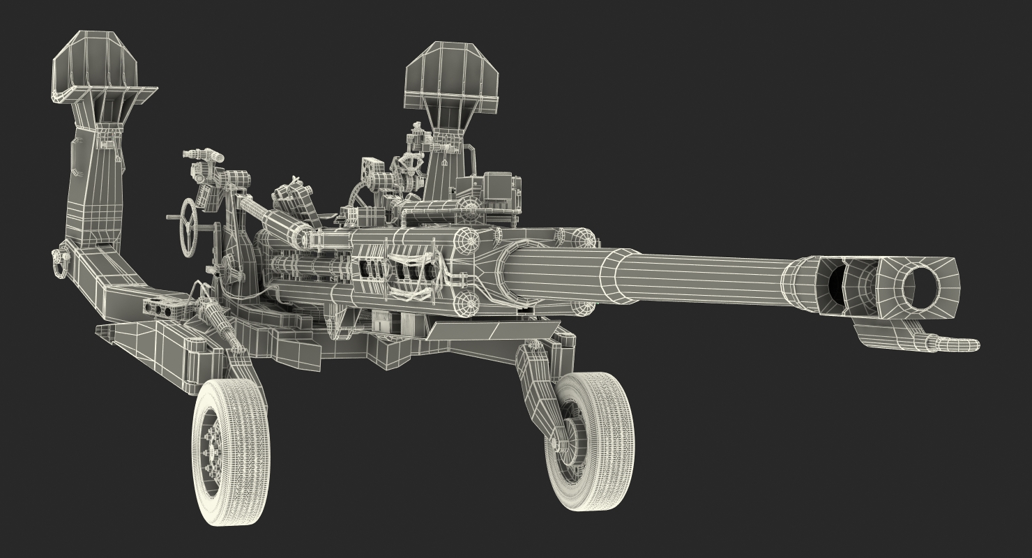 155mm M777 Howitzer Desert Towing Position 3D