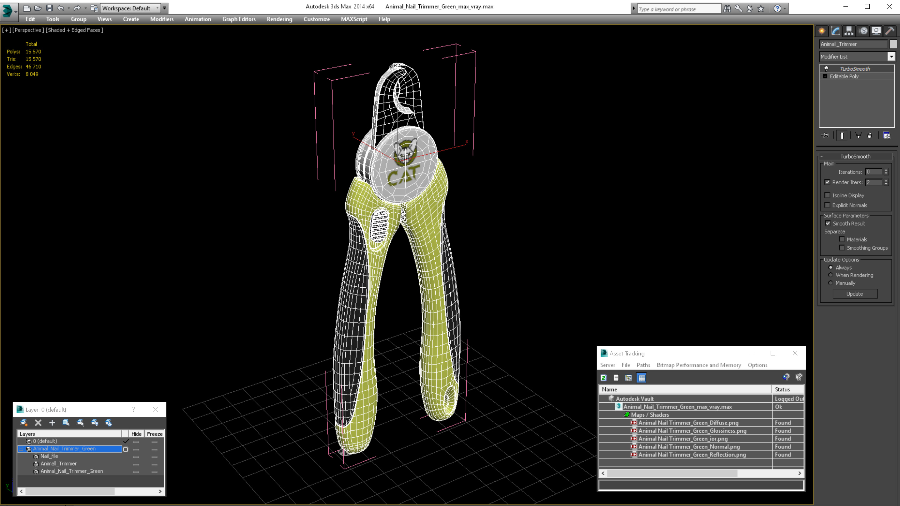 3D model Animal Nail Trimmer Green