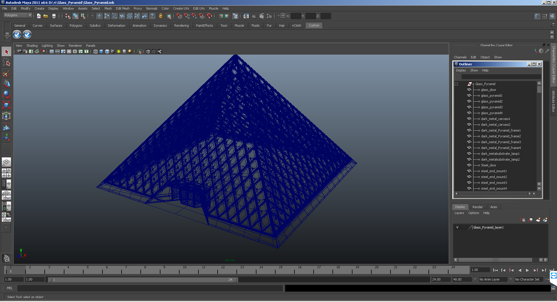 3D Glass Pyramid model