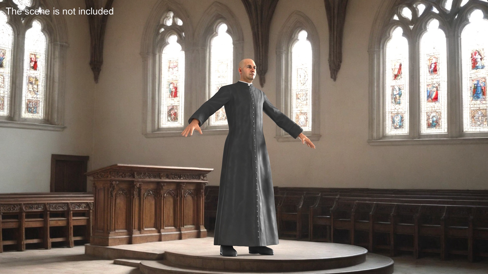 Catholic Priest A-Pose 3D