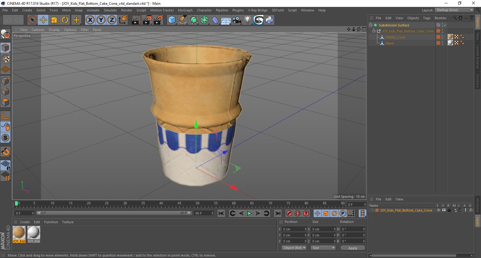 3D model JOY Kids Flat Bottom Cake Cone