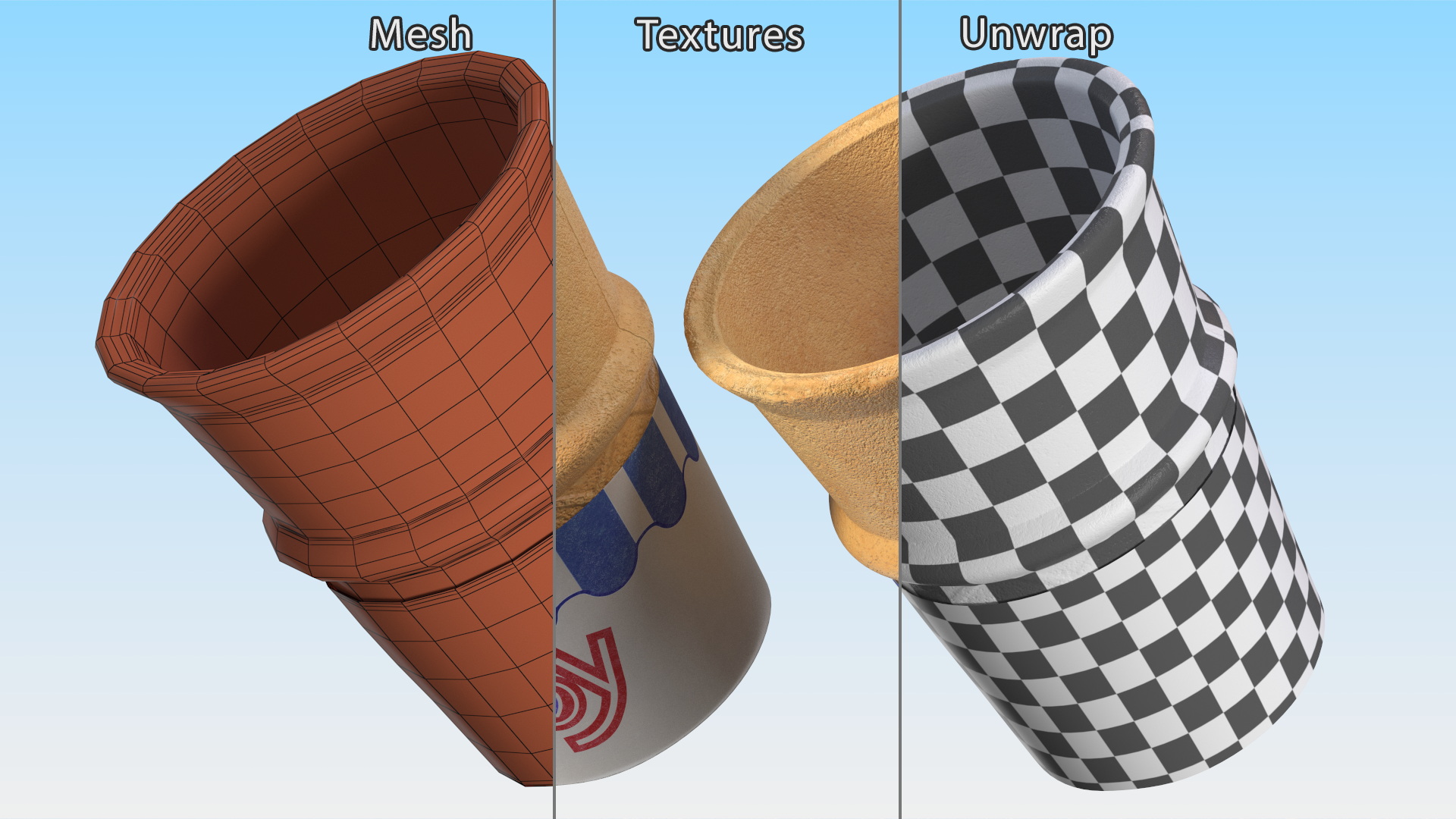 3D model JOY Kids Flat Bottom Cake Cone
