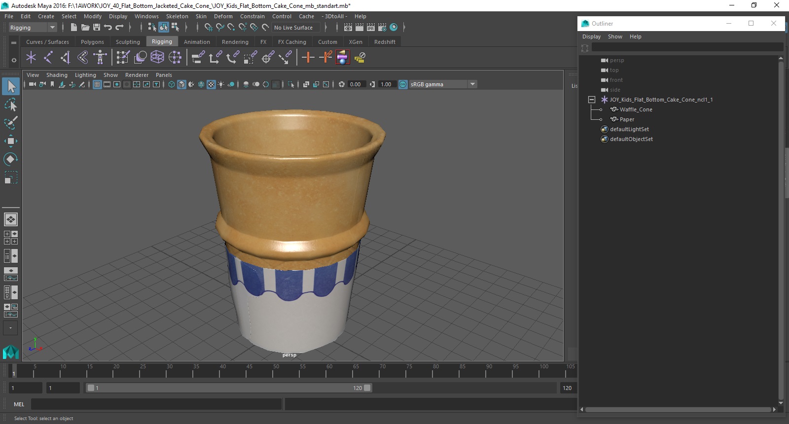 3D model JOY Kids Flat Bottom Cake Cone