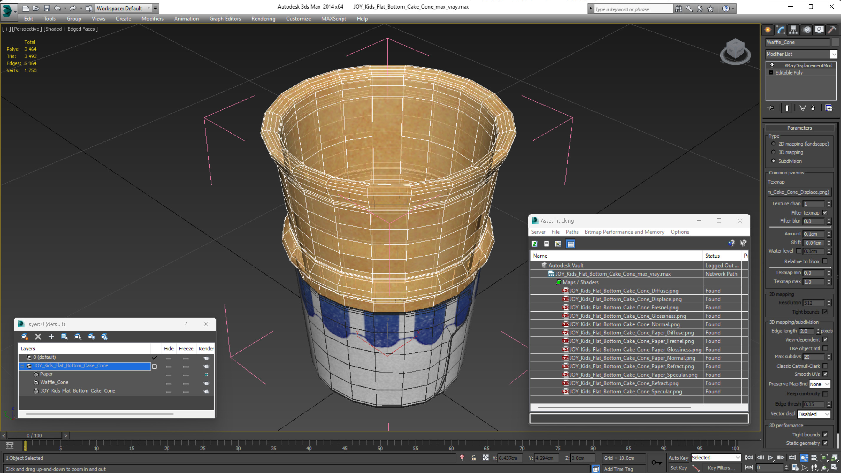 3D model JOY Kids Flat Bottom Cake Cone