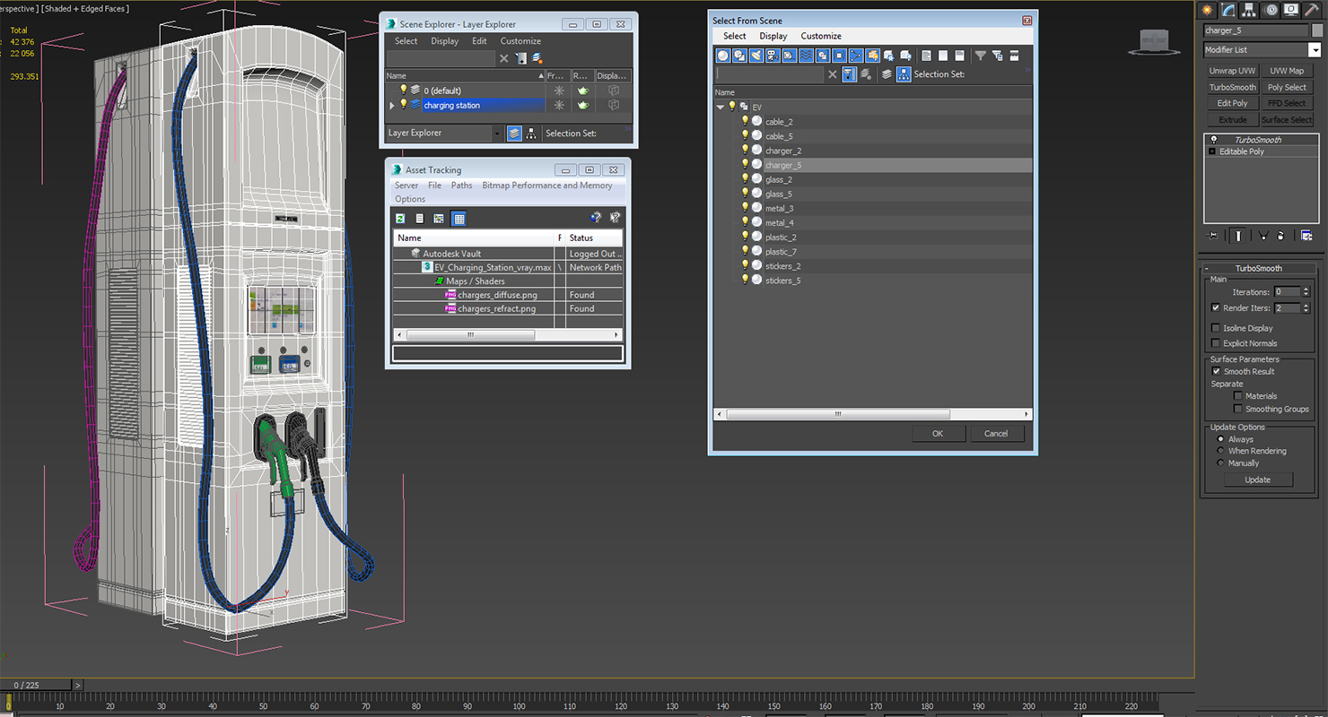 EV Charging Station 3D model