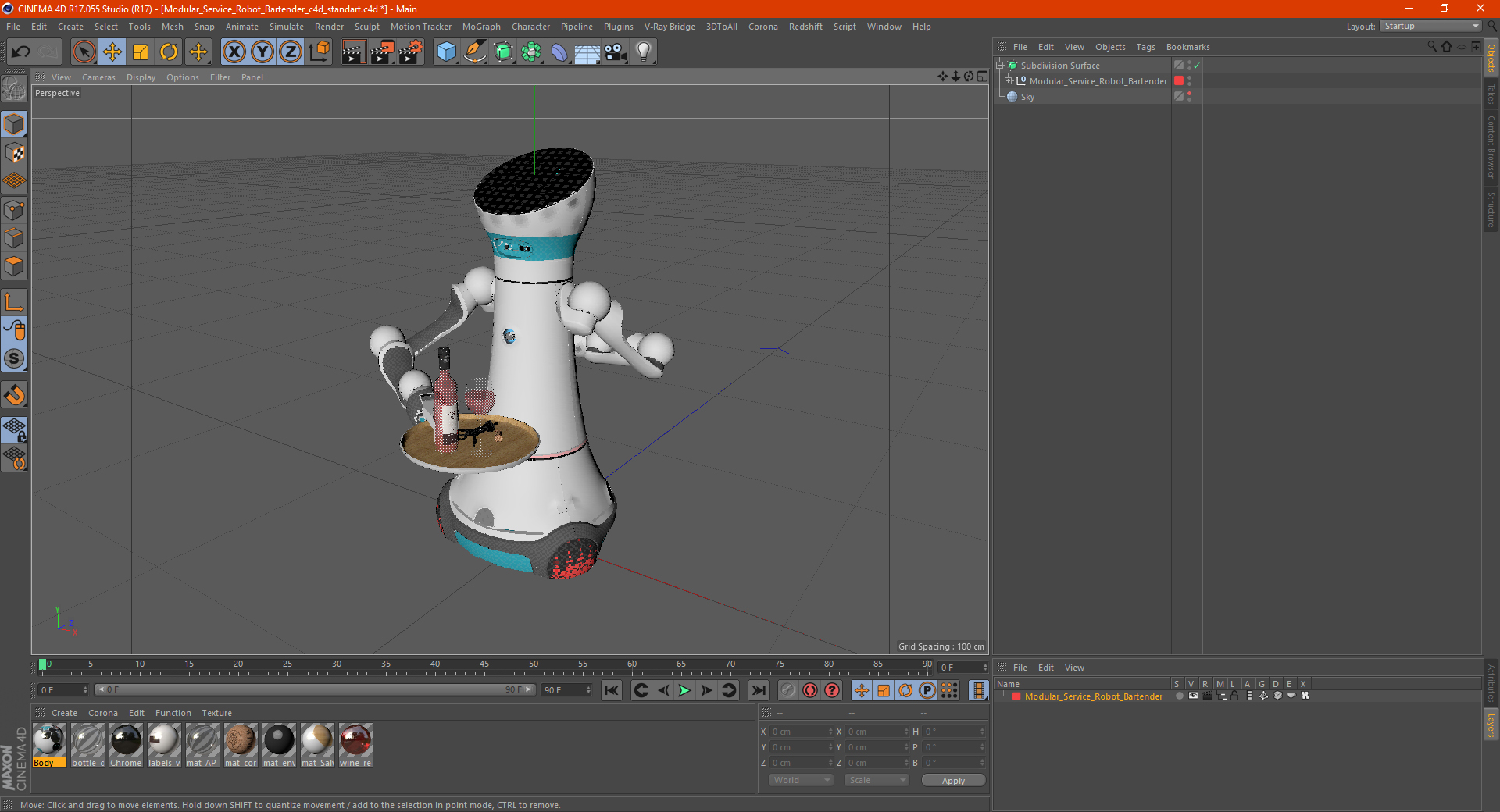 3D Modular Service Robot Bartender
